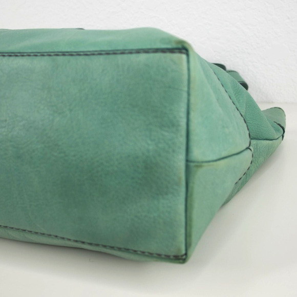 FOSSIL Hunter Teal Green Leather Tote Bag - Picture 6 of 8